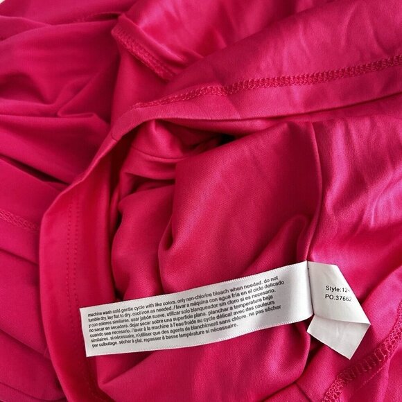 Eloquii Midi Dress Women's Sz 18 Hot Pink V-Neck Long Sleeve Twist Front Stretch - Picture 15 of 15